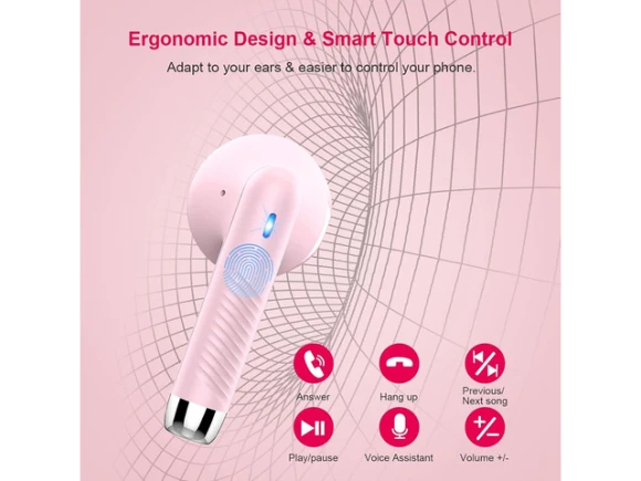 Light Pink Wireless Earbuds — Wireless Earbuds, KUKA