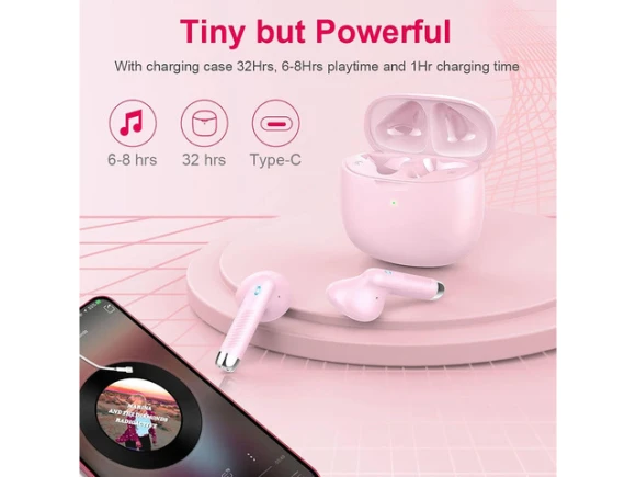 Light Pink Wireless Earbuds — Wireless Earbuds, KUKA