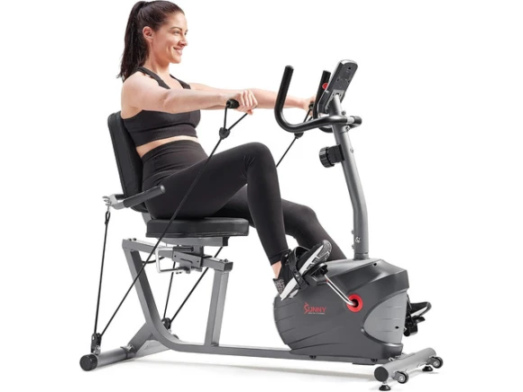 Recumbent Exercise Bike — Connected Equipment, Sunny Health & Fitness