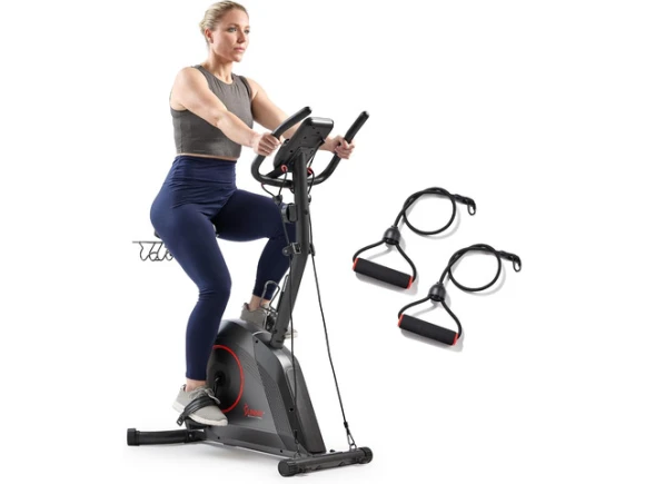 Upright Stationary Exercise Bike — Connected Equipment, Sunny Health & Fitness
