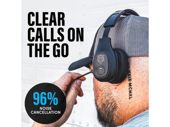 Wireless Trucker Bluetooth Headset with Microphone — Wireless Earbuds, Blue Tiger