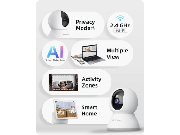 2K Security Camera with 360-Degree Viewing — Security Camera, blurams