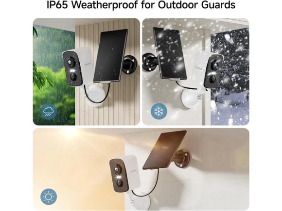 Outdoor Wireless Security Camera with Solar Panel and 64GB Card — Security Camera, fanxiang