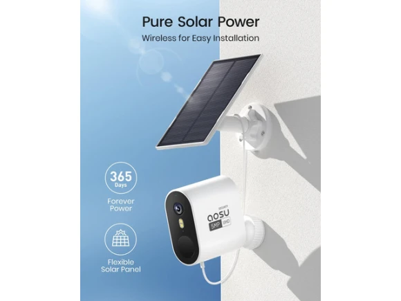 Solar Security Camera System, 2-Camera Kit — Security Camera, AOSU
