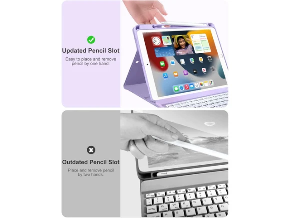 10.2-inch iPad Case with Detachable Keyboard — Bluetooth Keyboard, FANTEC