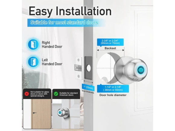 Biometric Door Lock, Satin Nickel, 1 Pack — Smart Lock, STARWELL