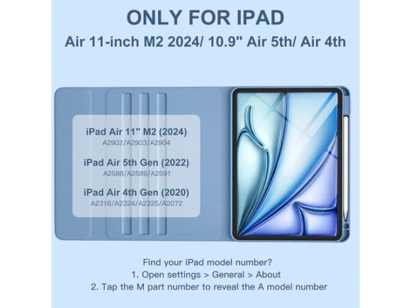 Blue Keyboard Case for iPad Air — Bluetooth Keyboard, FANTEC