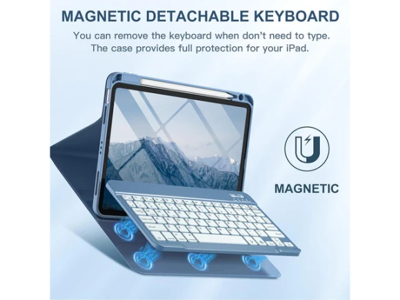Blue Keyboard Case for iPad Air — Bluetooth Keyboard, FANTEC