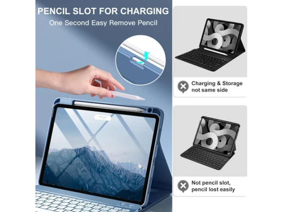 Blue Keyboard Case for iPad Air — Bluetooth Keyboard, FANTEC