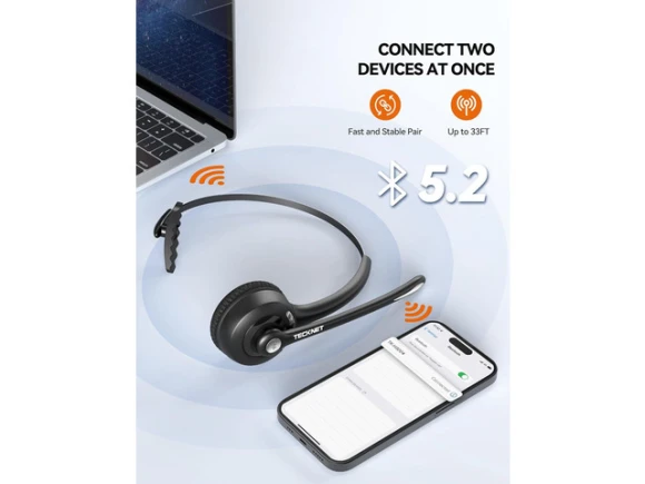 Bluetooth Headset — Wireless Earbuds, TECKNET