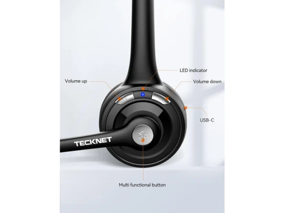 Bluetooth Headset — Wireless Earbuds, TECKNET