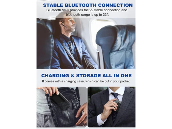 Bluetooth Headset — Wireless Earbuds, DECHOYECHO