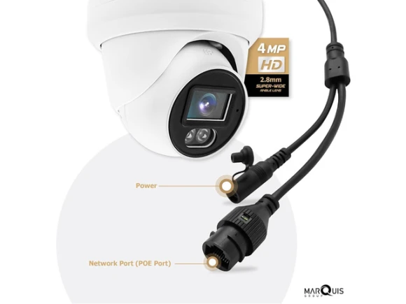 IP Turret Dome Camera, 4MP, PoE — Security Camera, WOOJONG