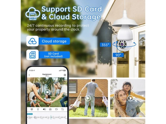 Light Bulb Security Camera, 2-Pack — Security Camera, KINGARD