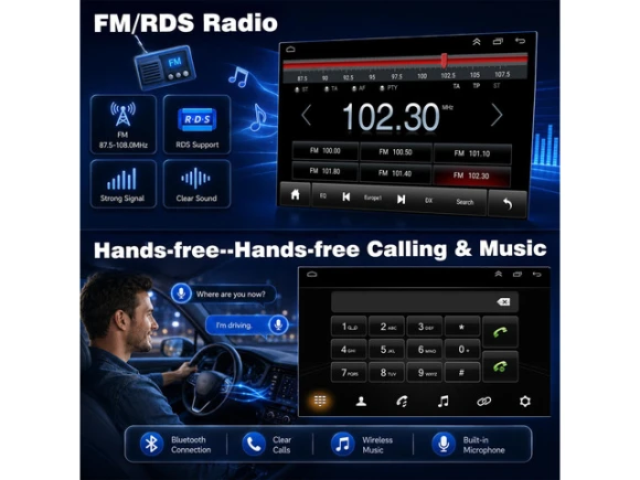 10.1-inch Car Stereo for Ford E-250/E-350 Super Duty, 1998–2008 — Car Infotainment System, Strafriture