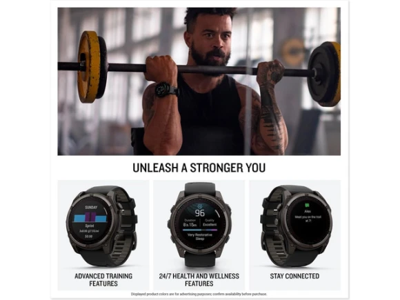 51 mm AMOLED Smartwatch with Sapphire Display and LED Flashlight — Smart Watch, Garmin