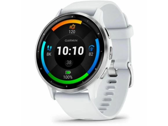 Smart Watch, Silver Bezel with Whitestone Case — Smart Watch, Garmin