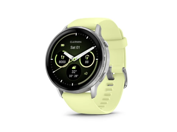 45 mm GPS smartwatch in Silver with Citron — Smart Watch, Garmin
