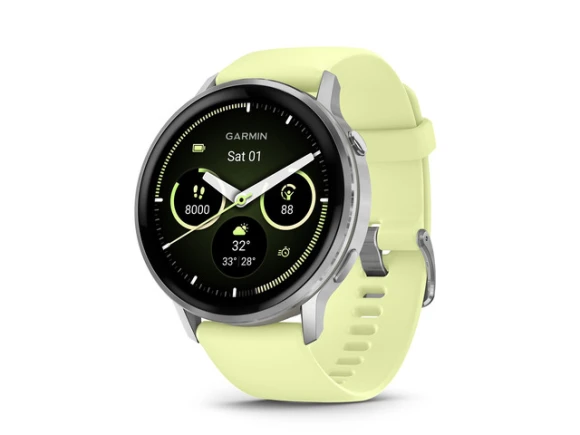 45 mm GPS smartwatch in Silver with Citron — Smart Watch, Garmin