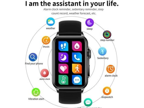 Smartwatch with 1.57-inch display and link bracelet — Smart Watch, allentian