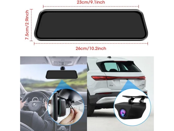 10-inch Rear-View Mirror Dash Camera — Dash Cam, TUKO