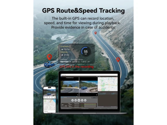 4K Front and 1080P Rear Dash Cam — Dash Cam, REDTIGER