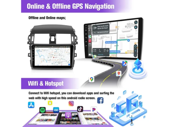 9-Inch Car Radio for Toyota Corolla, 2009–2013, 64G — Car Infotainment System, Leadfan