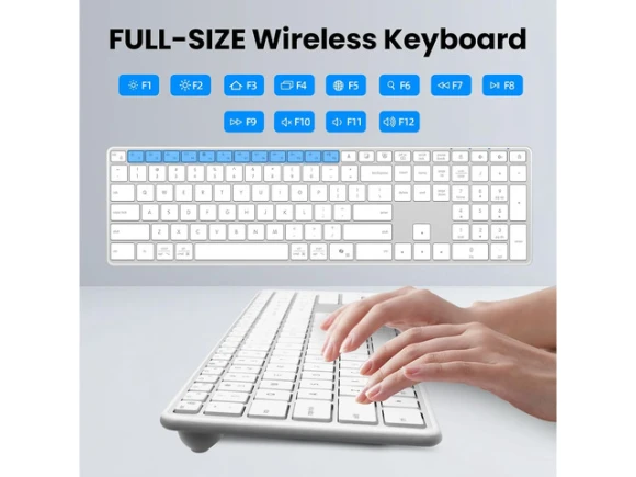 Full-Size Wireless Bluetooth Keyboard — Bluetooth Keyboard, TUKO