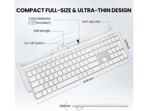 Full-Size Wireless Bluetooth Keyboard — Bluetooth Keyboard, TUKO
