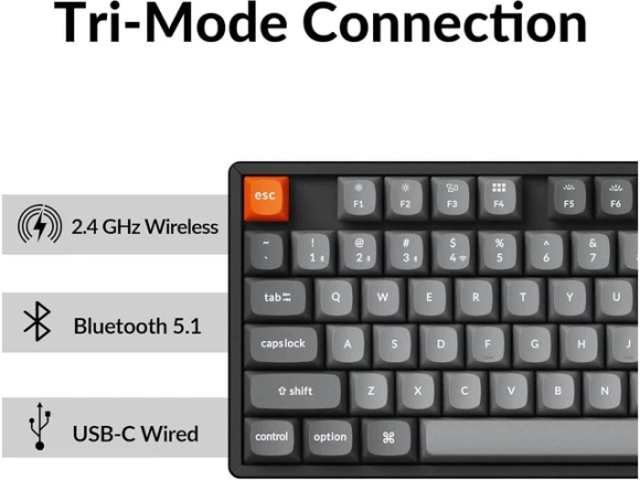 TKL Wireless Mechanical Keyboard — Bluetooth Keyboard, Keychron