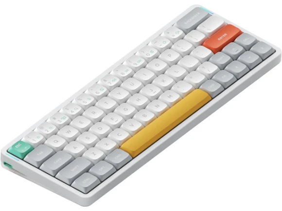 White 60% Low-Profile Wireless Mechanical Keyboard — Bluetooth Keyboard, NuPhy