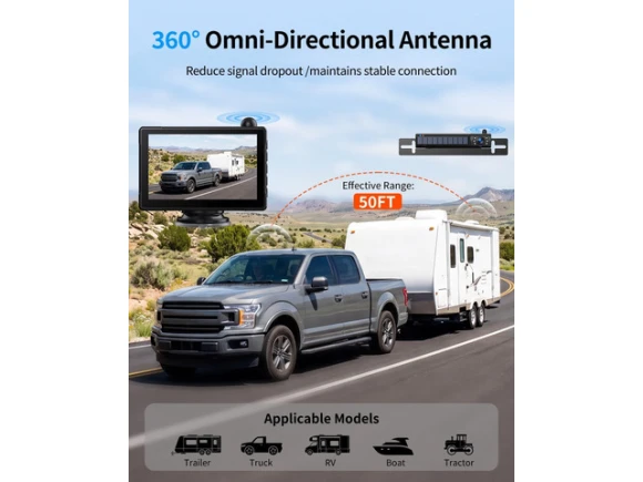 Wireless Backup Camera System with Monitor — Backup Camera, TUKO