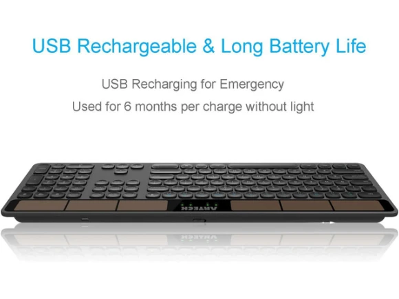Wireless Solar Keyboard — Bluetooth Keyboard, Arteck