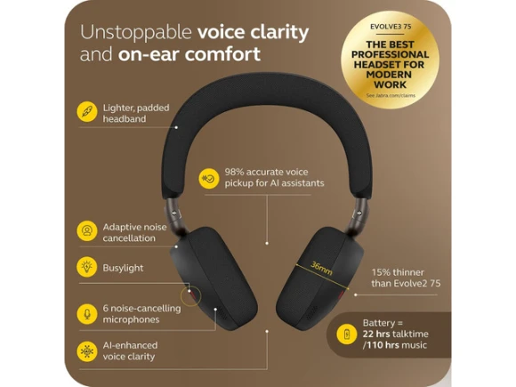 Wireless Bluetooth Headset with Microphone — Wireless Earbuds, Jabra