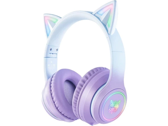 Purple Cat Ear Headphones — Wireless Earbuds, RUOCLRIS