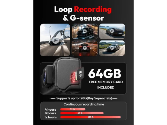 3-Channel Dash Camera — Dash Cam, TUKO