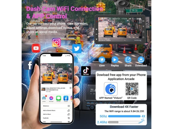 4K Front and Rear Dash Camera with 64GB Card — Dash Cam, TUKO