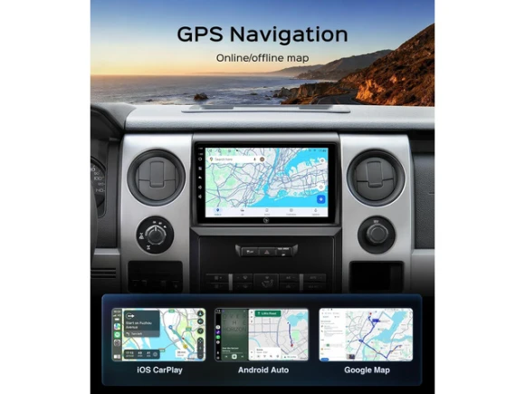 9-inch QLED Android car radio stereo for Ford F150 — Car Infotainment System, TUKO