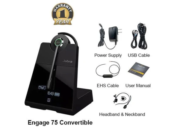 Convertible wireless headset with EHS Cisco 14201-43 — Wireless Earbuds, Jabra