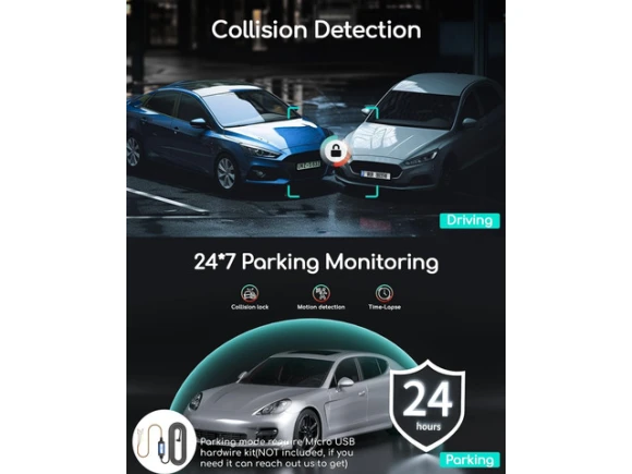 Dual Dash Cam with Front and Inside Cameras — Dash Cam, COOAU