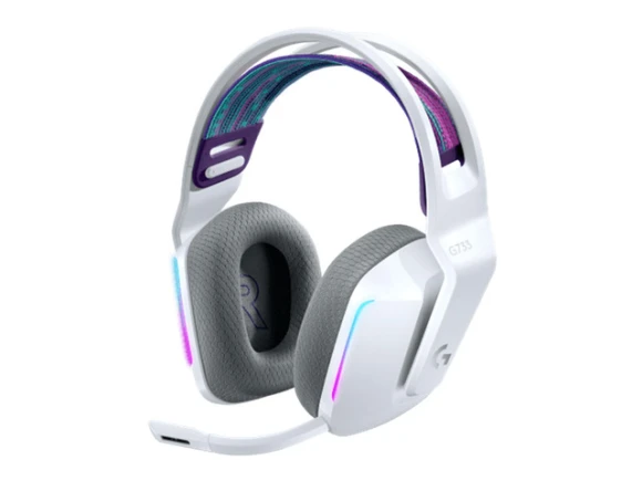 White Gaming Headset — Wireless Earbuds, Logitech