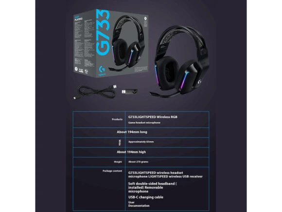White Gaming Headset — Wireless Earbuds, Logitech