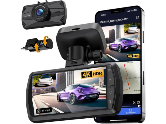 Front and Rear Dash Camera with 4K Listing — Dash Cam, RUOCLRIS