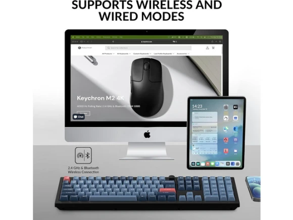 Full-Size Mechanical Keyboard with RGB Lighting — Bluetooth Keyboard, Keychron
