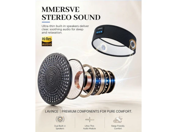 Sleep Headphones Headband — Wireless Earbuds, RUOCLRIS