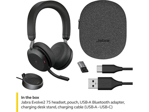 Wireless Headset with Charging Stand, Black — Wireless Earbuds, Jabra