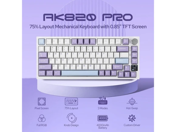 Wireless Mechanical Keyboard with TFT Display and Knob — Bluetooth Keyboard, EPOMAKER