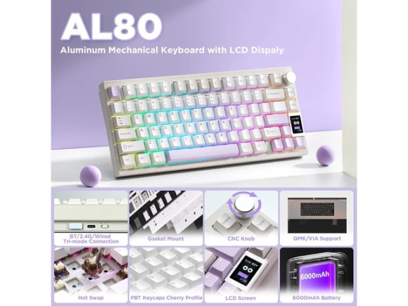 75% Wireless Mechanical Keyboard — Bluetooth Keyboard, YUNZII