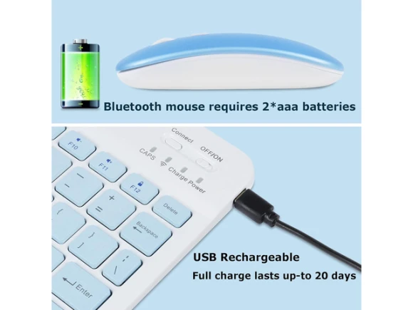 Bluetooth Wireless Keyboard and Mouse Combo — Bluetooth Keyboard, Portworld