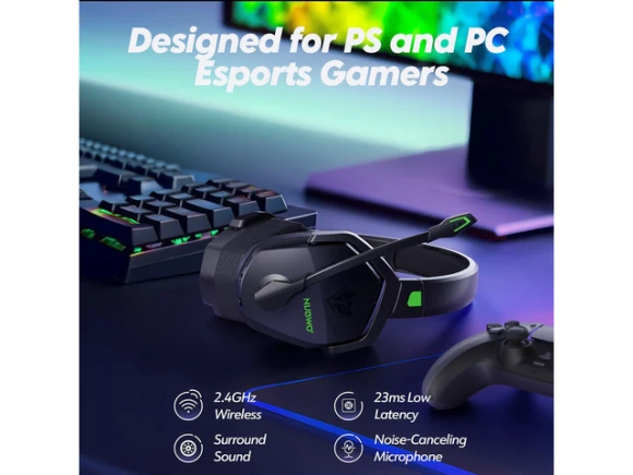 Dual Wireless Gaming Headset — Wireless Earbuds, NUBWO
